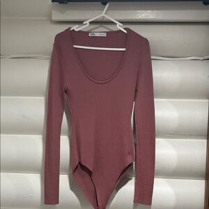 Zara Dusty Rose Long Sleeve Bodysuit